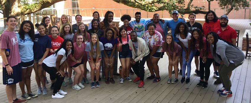 SGA Group Picture outside of Campus Rec under a tree